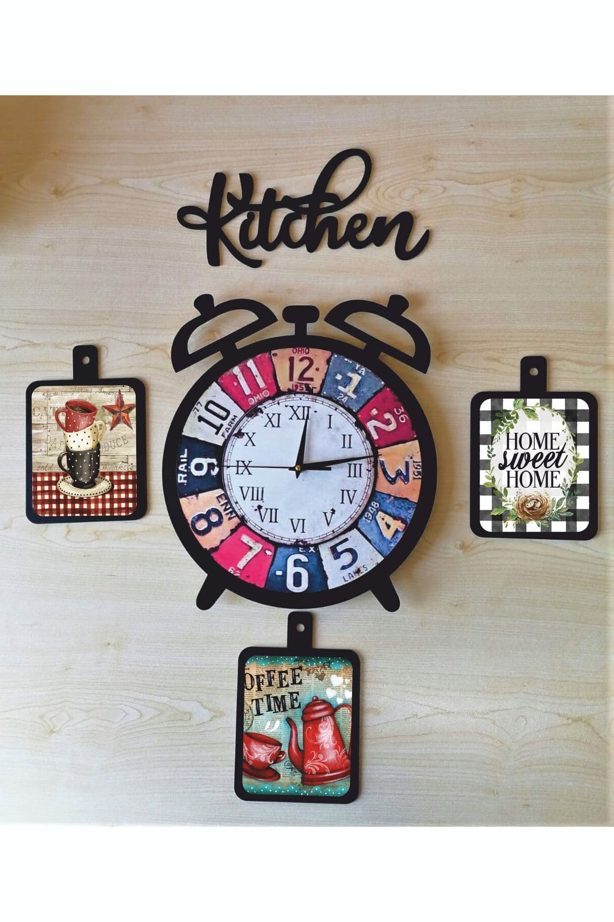 Bilge Ahşap Dekoratif Mutfak Saati (kitchen)