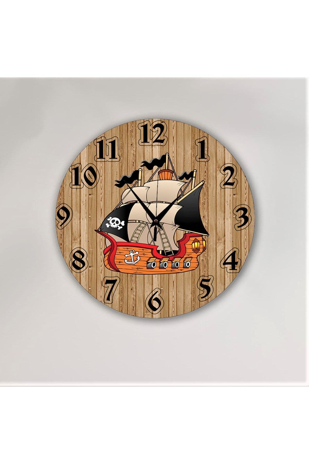 Bilge Duvar Saati, Çocuk Odası Dekoratif Ahşap Duvar Saati