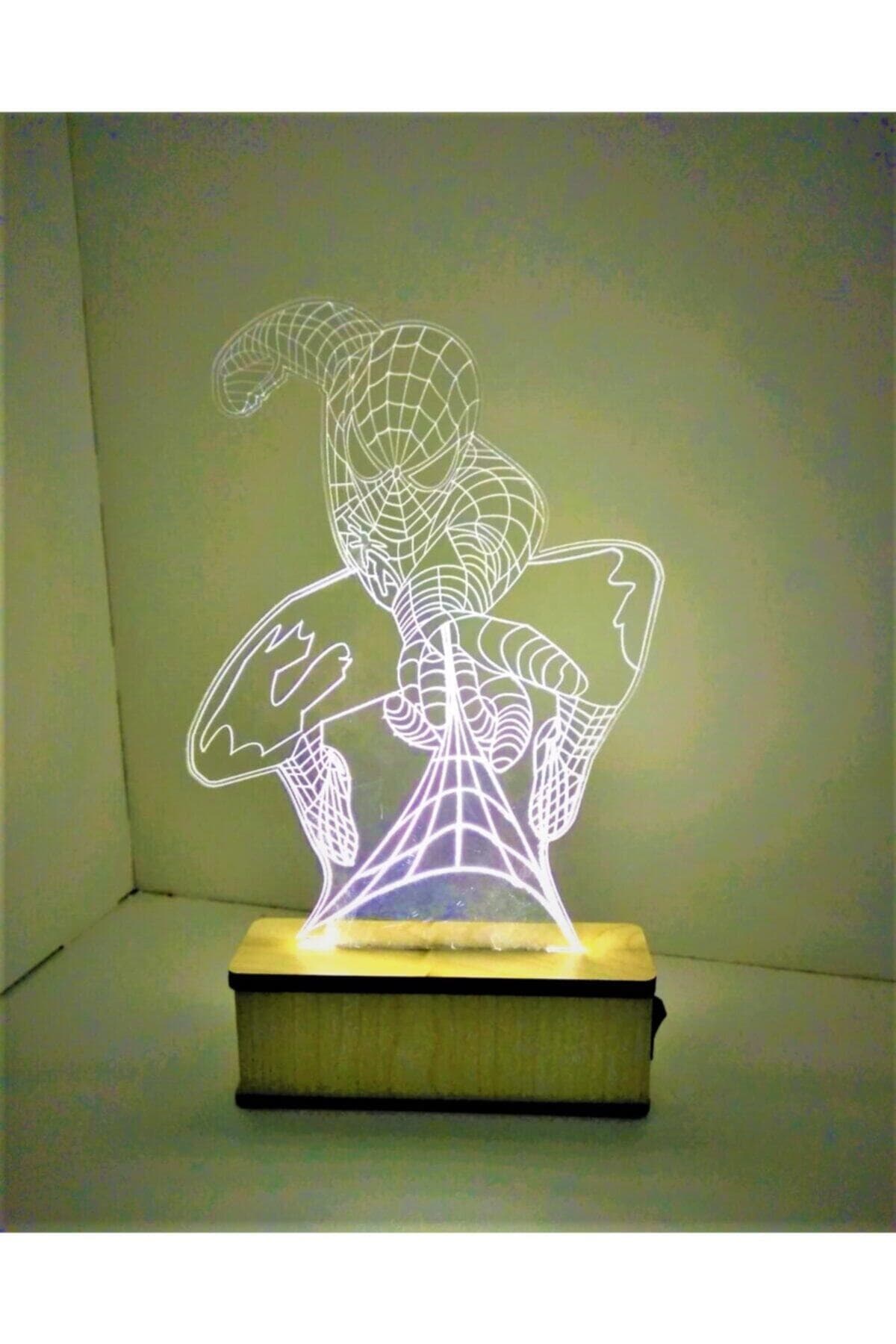 3d Led Gece Lambası Sevgiliye Hediye Masa Lambası Örümcek Adam