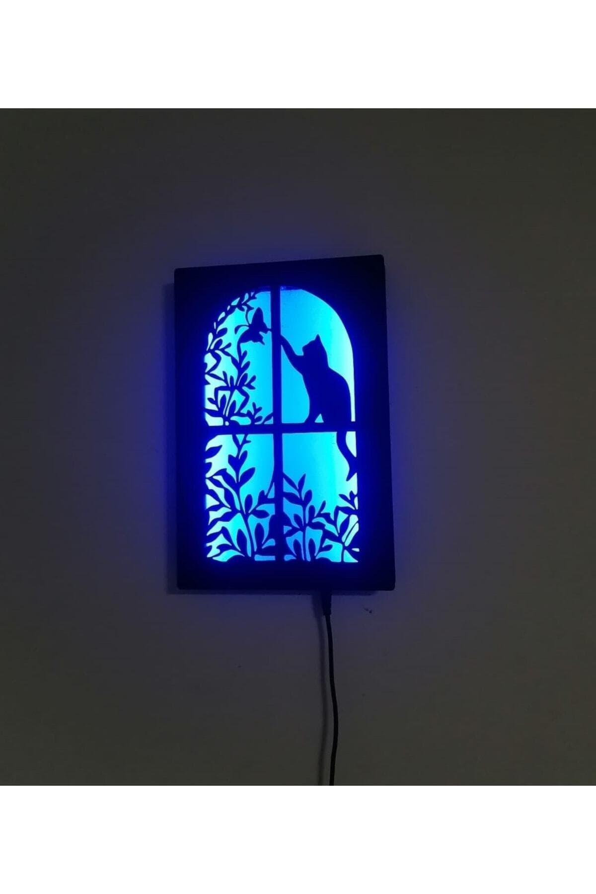 otantik dekoratif led ışıklı duvar tablo ve gece lambası