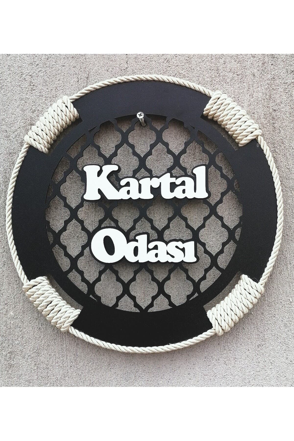 Ahşap Halat Detaylı çocuk odası Kapı Duvar Süsü kartal Odası siyah beyaz