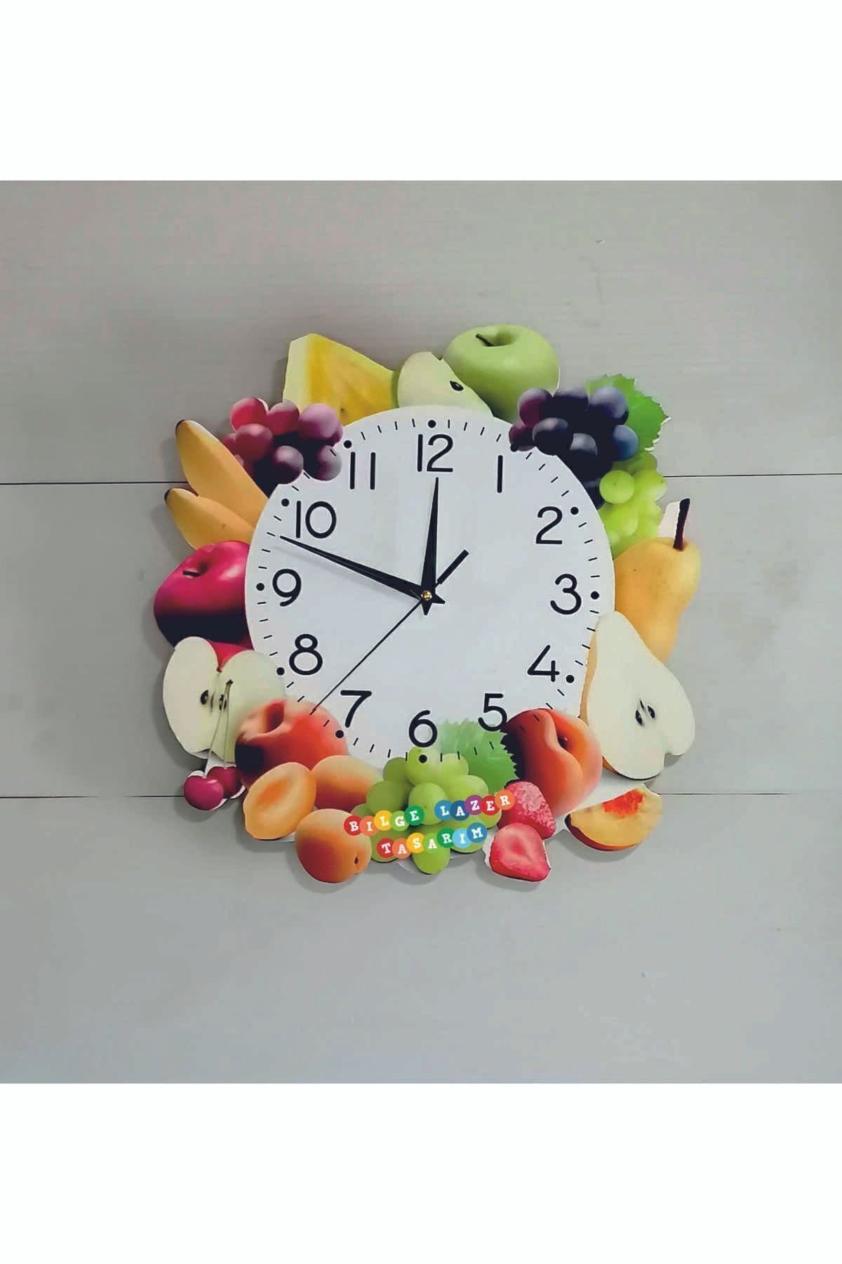 bilge Tasarım MUTFAK (kitchen) meyveli Duvar Saati 35 x 35 CM