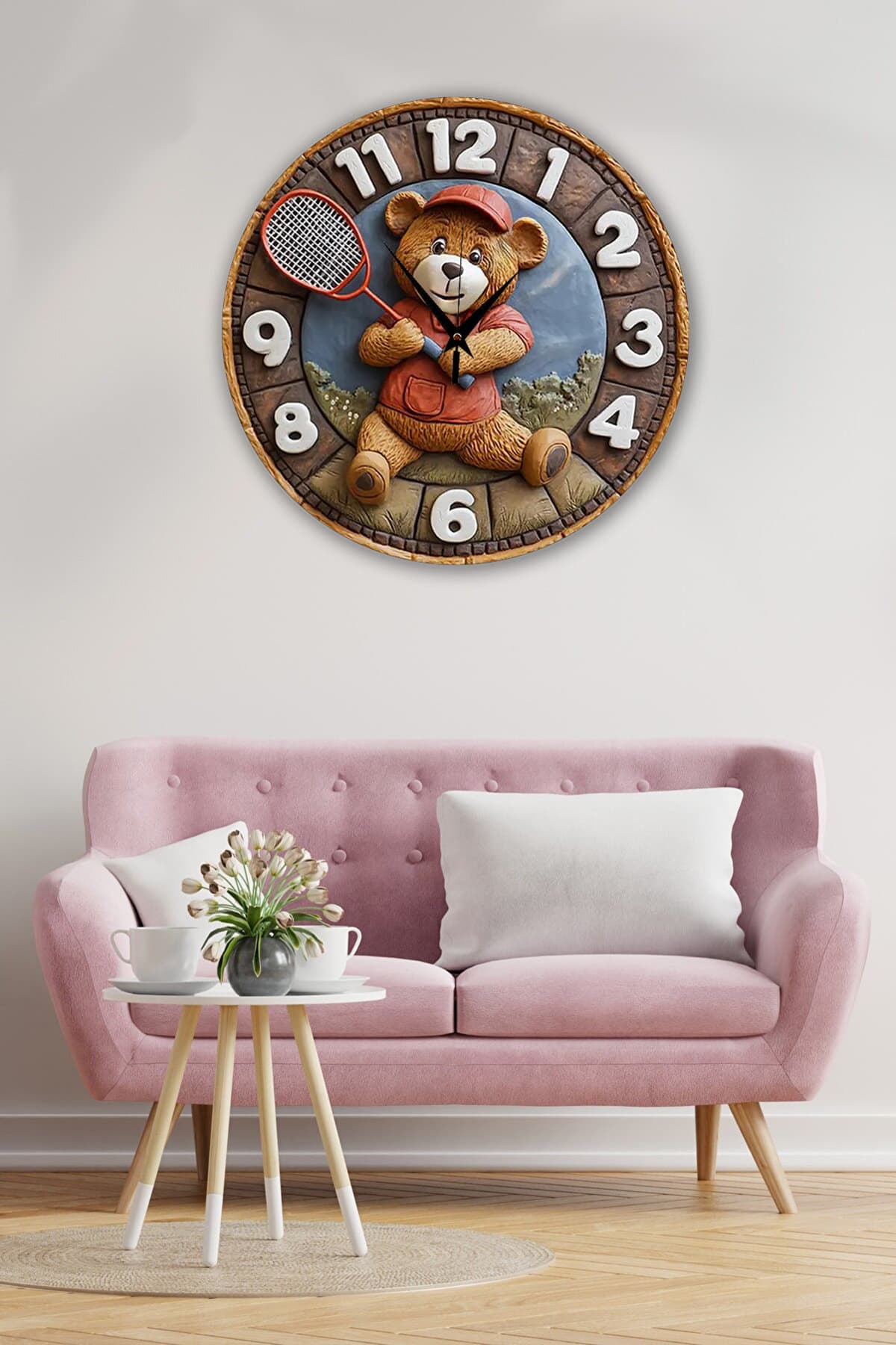 bilge Tasarım 2D GÖRÜNÜMLÜ Çocuk Odası Duvar Saati 30 x 30 CM