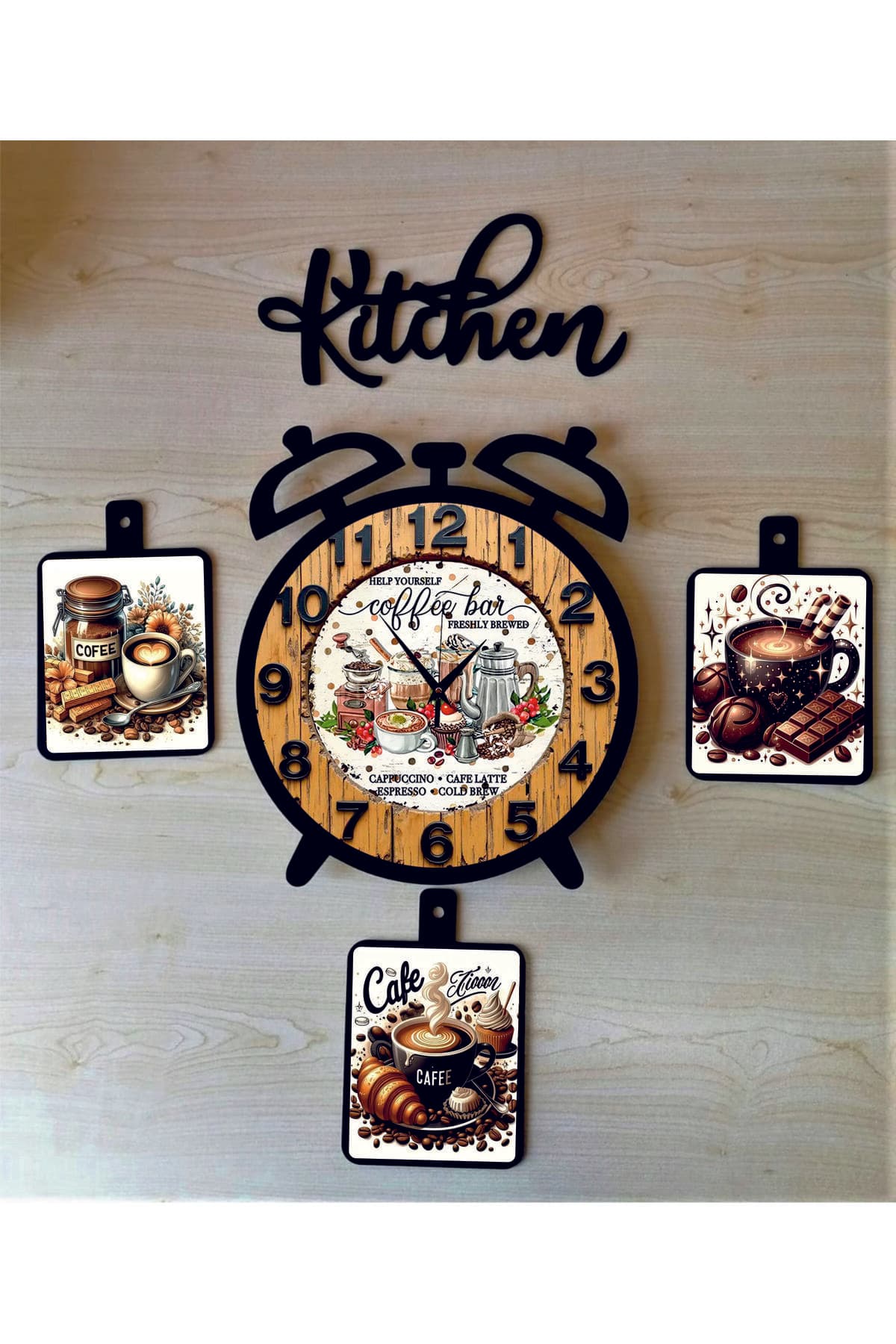 Bilge Ahşap Dekoratif Mutfak Saati (kitchen)