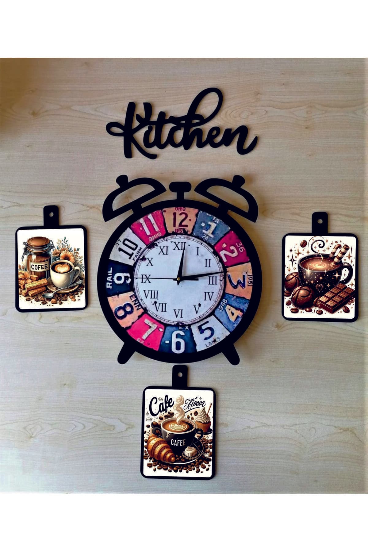 Bilge Ahşap Dekoratif Mutfak Saati (kitchen)