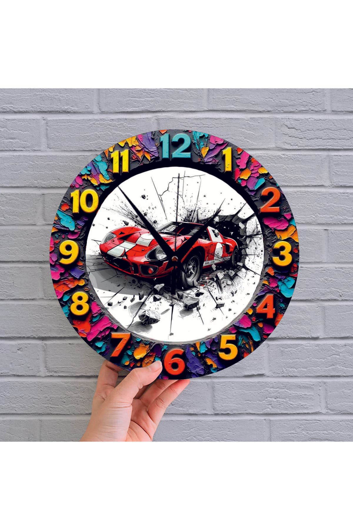 bilge Tasarım 2D GÖRÜNÜMLÜ BASKILI ÇOCUK ODASI Duvar Saati 30 x 30CM