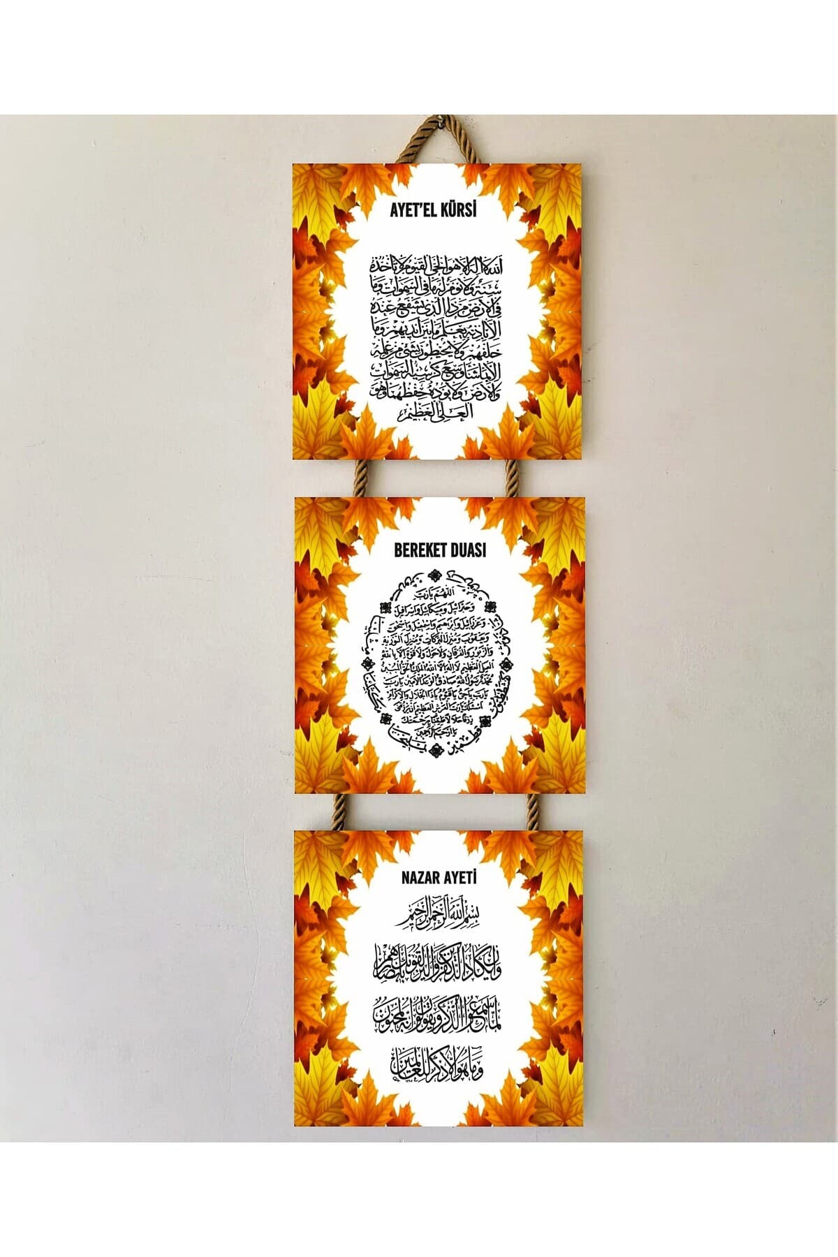 Otantik Hediyelik 3 Lü Ayet'el Kürsi & Nazar Duası & Bereket Duası
