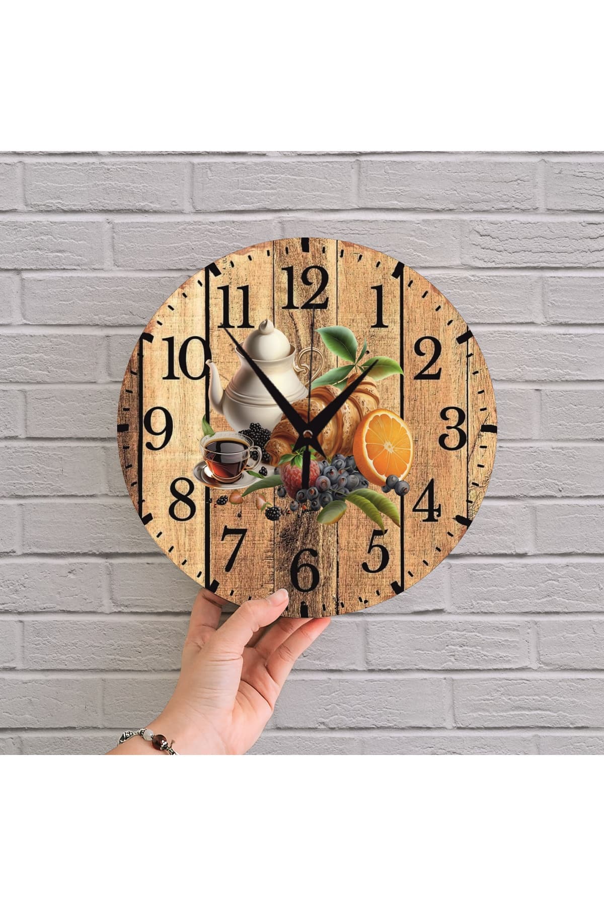 bilge Tasarım 2D GÖRÜNÜMLÜ MUTFAK Duvar Saati 35 x 35 CM