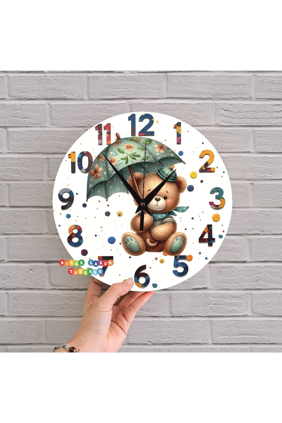 bilge Tasarım Çocuk Odası Duvar Saati 30 x 30 CM