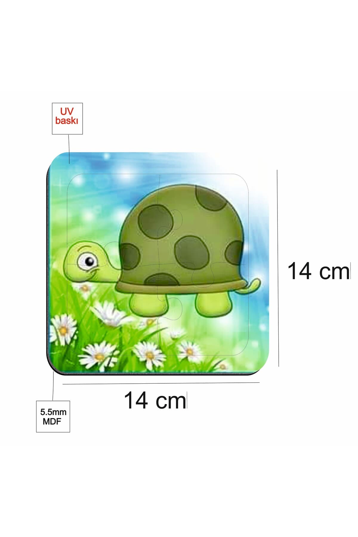 Çocuklar Için Eğitici Ve Öğretici Ahşap 4 Parçalı Hayvanlar Mini Puzzle Set 4 lü Set - Detay
