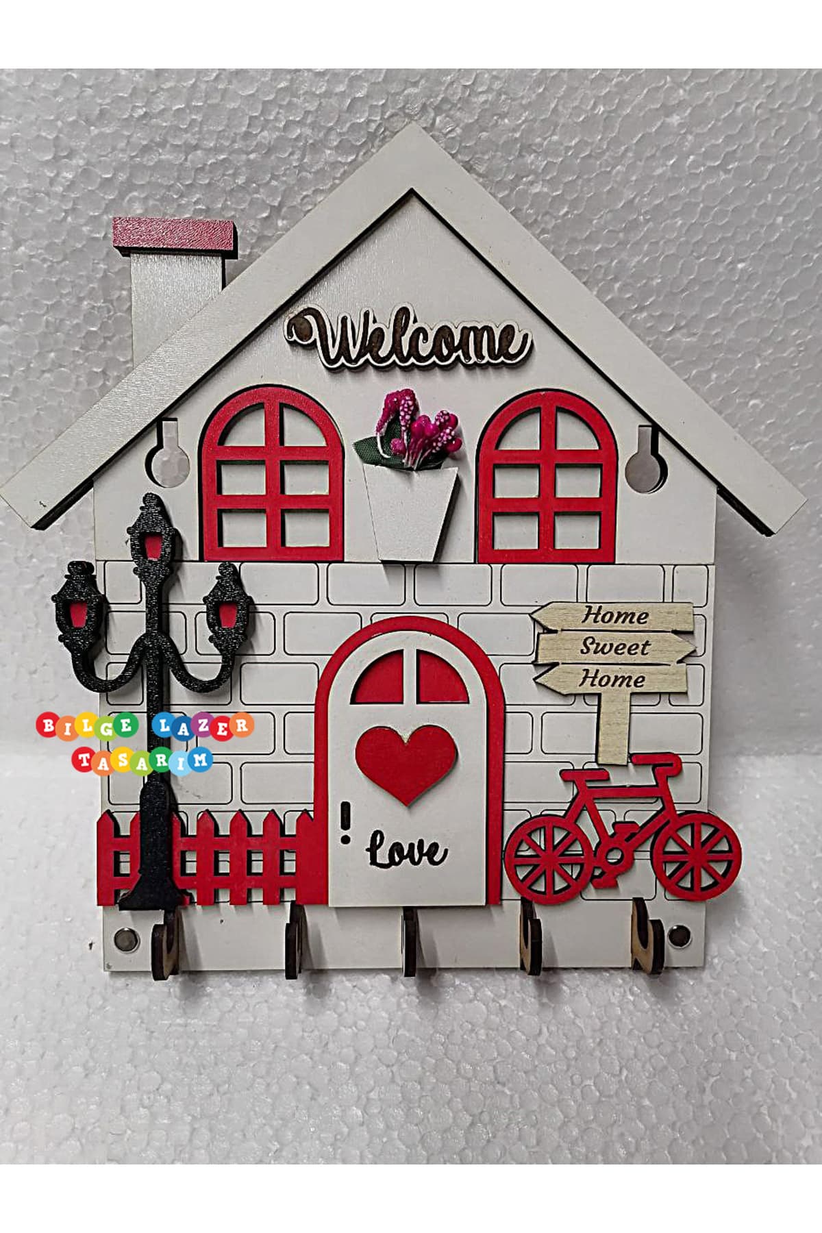 Duvar Askılı Anahtarlık Ev Hediyesi Dekoratif Anahtar Askısı 21 X 24 cm