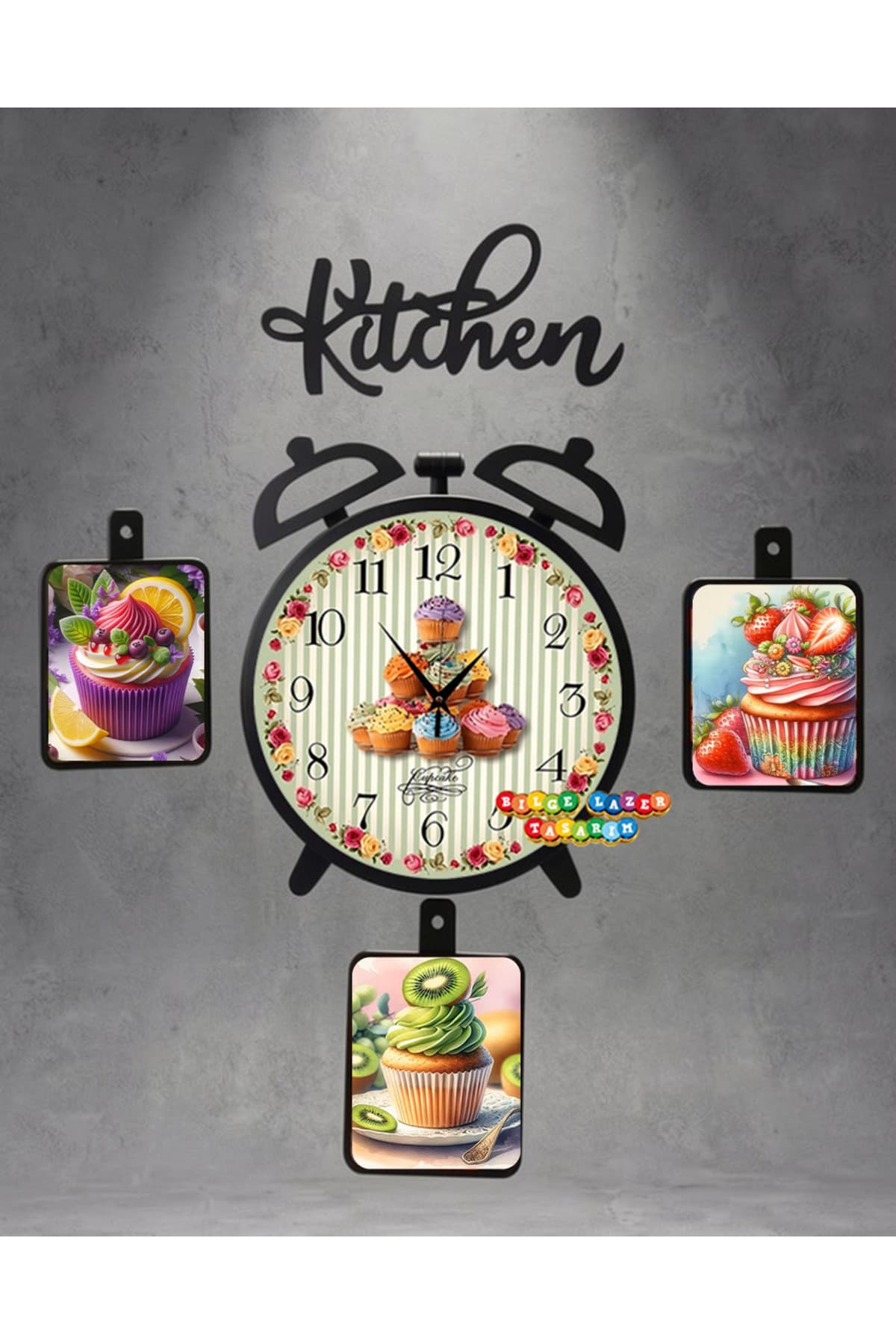Bilge Ahşap RETRO TASARIM Dekoratif Mutfak Saati (kitchen)