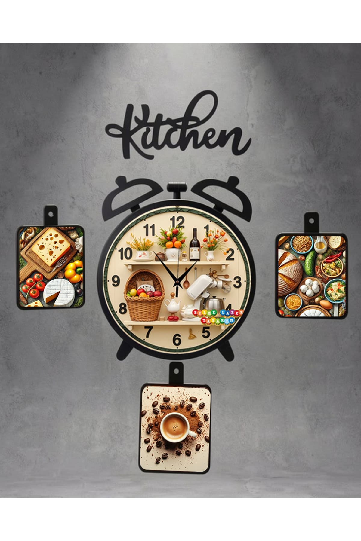 Bilge Ahşap RETRO TASARIM Dekoratif Mutfak Saati (kitchen)