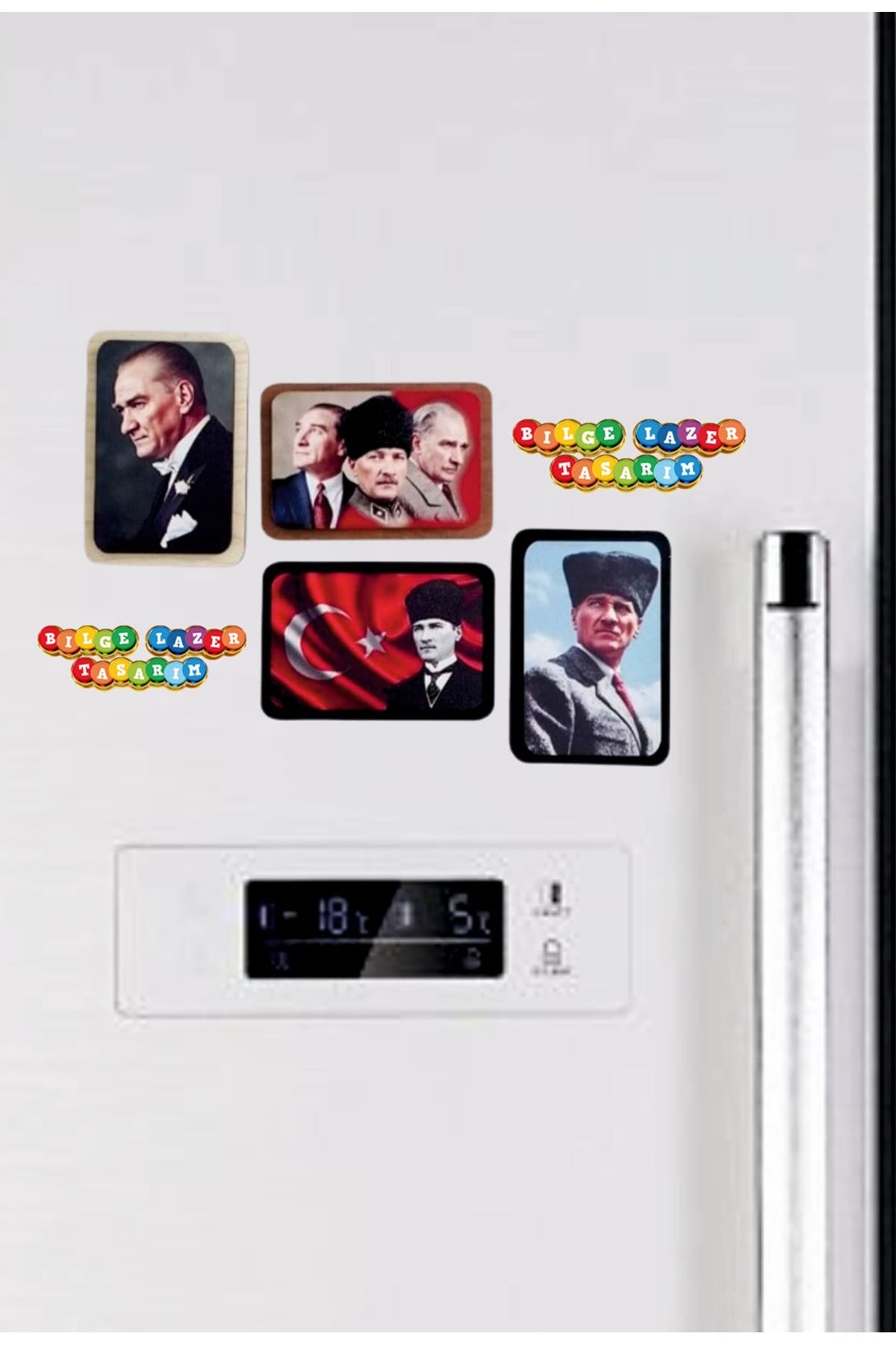Otantik ATATÜRK Temalı Ahşap Magnet seti ( 4 lü set )