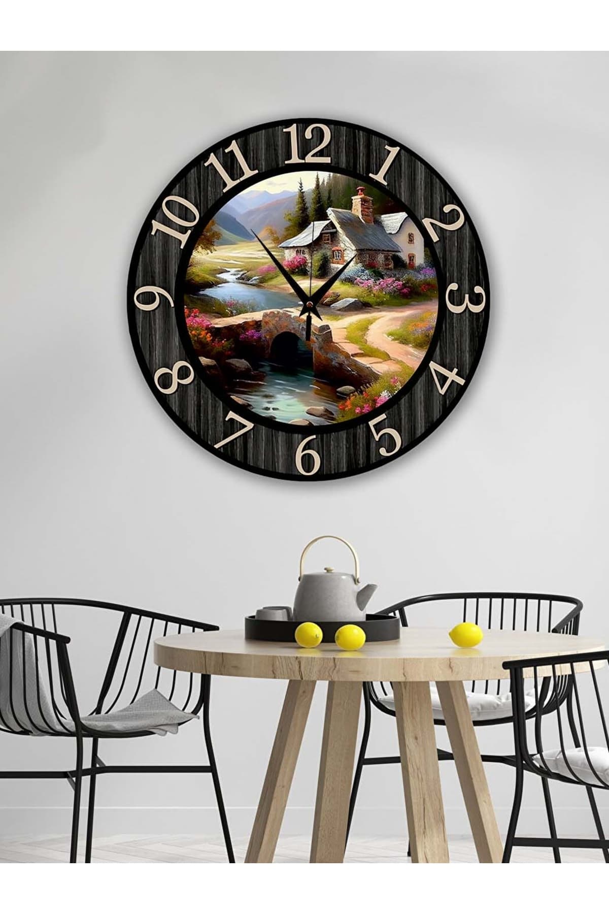 BİLGE LAZER Retro Tasarımlı Duvar Saati 35x35 Cm