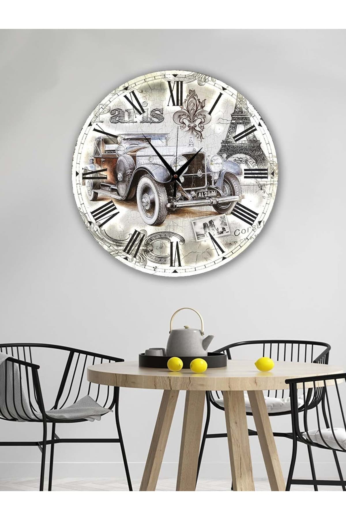 BİLGE LAZER Retro Tasarımlı Duvar Saati 35x35 Cm